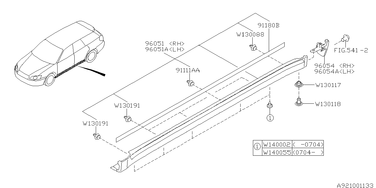 Diagram SPOILER for your 2004 Subaru Legacy  L-S SEDAN 