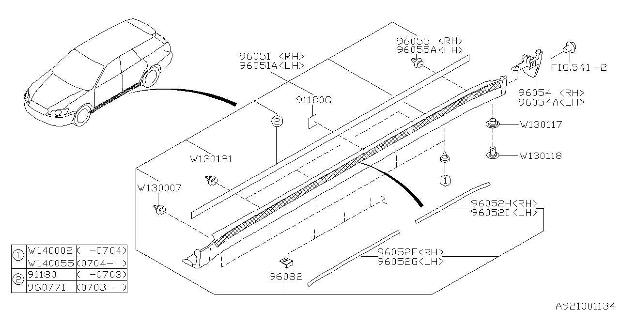 Diagram SPOILER for your 2004 Subaru Legacy  L-S SEDAN 