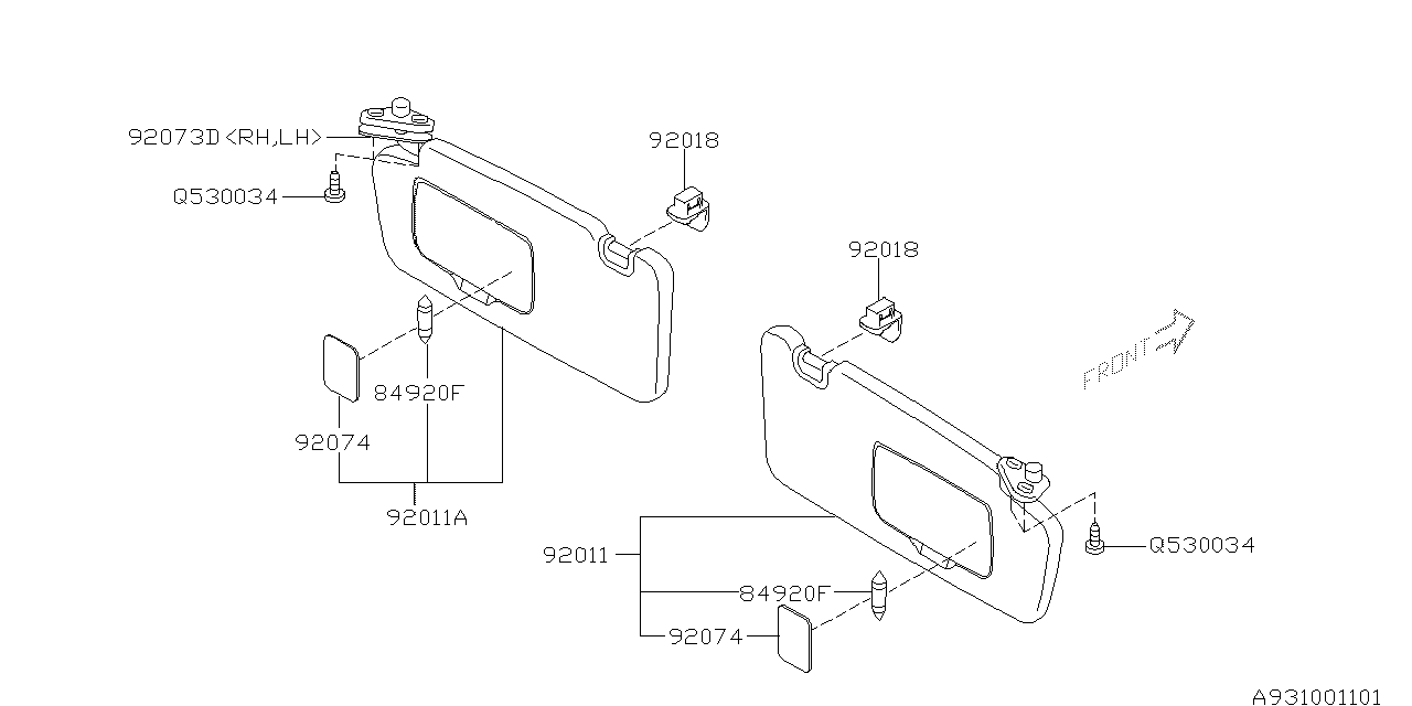 Diagram ROOM INNER PARTS for your 2015 Subaru Forester   