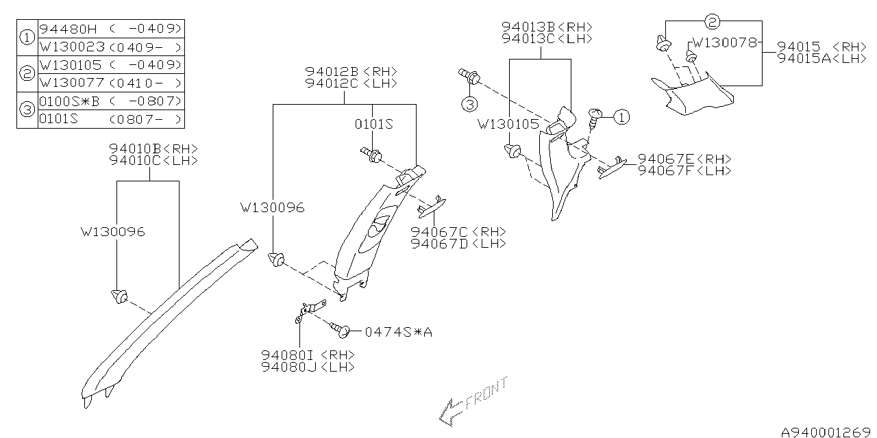 Diagram INNER TRIM for your Subaru