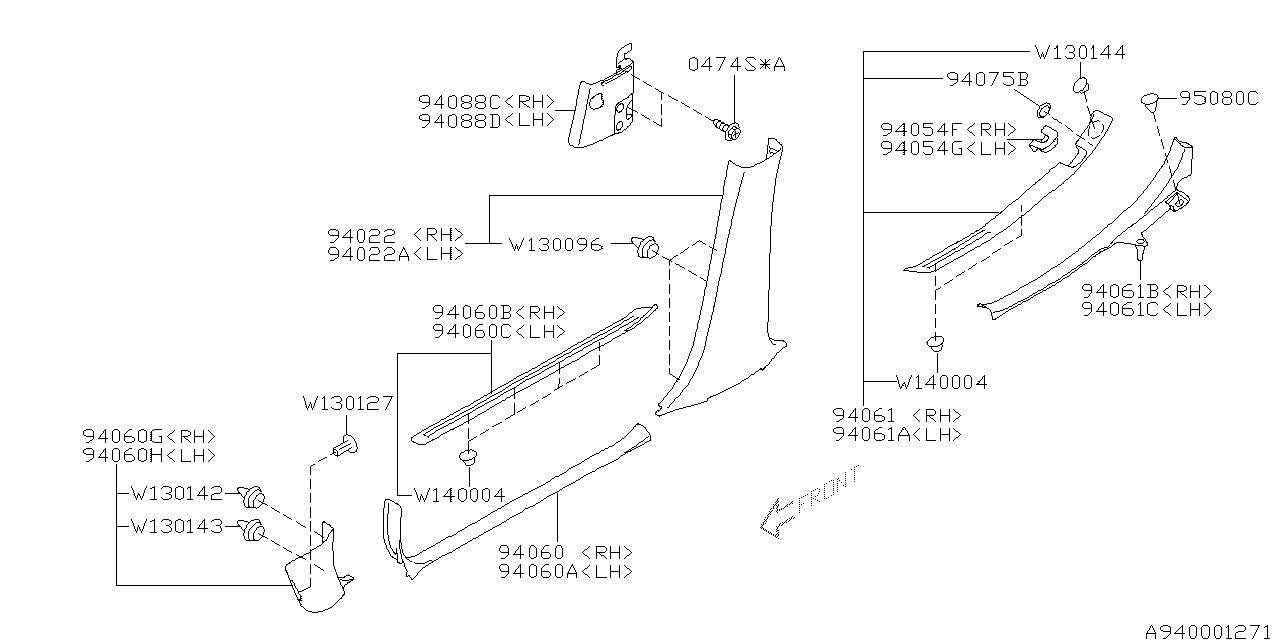 Diagram INNER TRIM for your 2009 Subaru Legacy 3.0L 5AT 30R SEDAN 