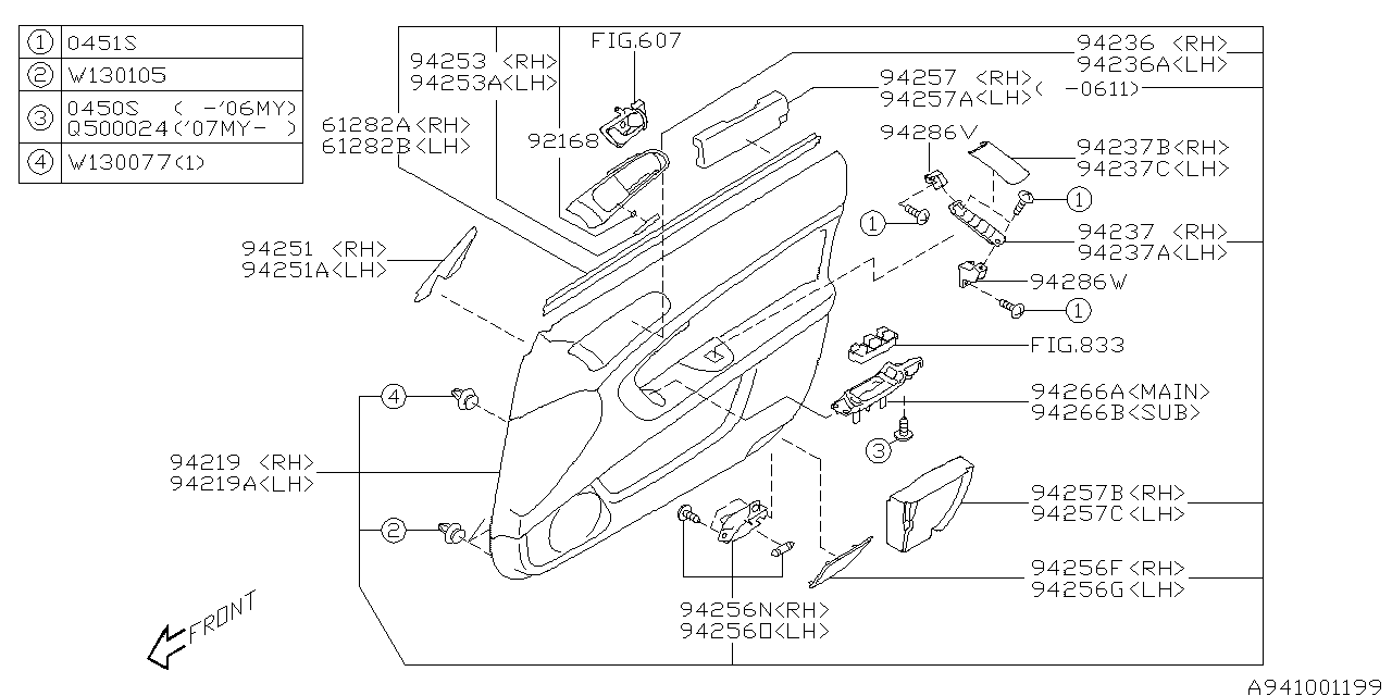 Diagram DOOR TRIM for your 2023 Subaru WRX PREMIUM A  