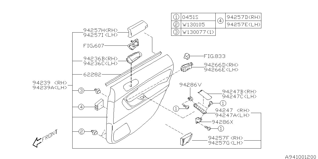 Diagram DOOR TRIM for your 2012 Subaru Impreza  Premium Plus Sedan 