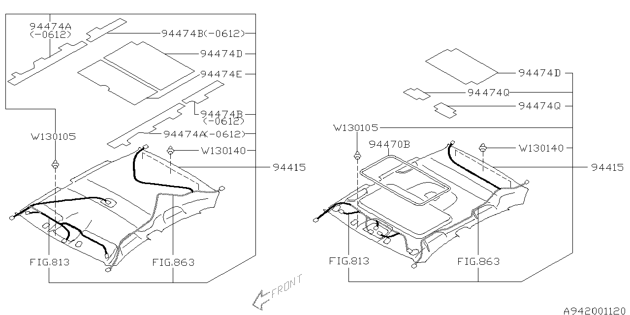 Subaru Outback Headliner. Trim Panel Roof. Trim Panel SUNRF ...