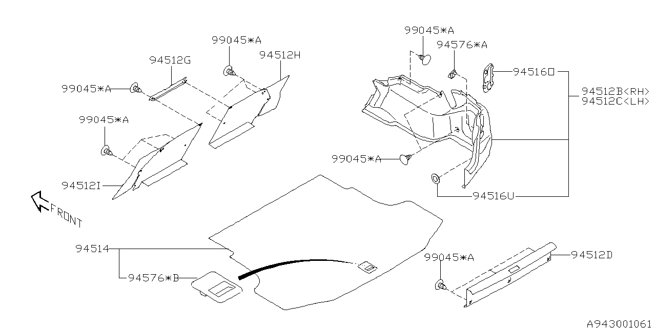 Diagram TRUNK ROOM TRIM for your 2022 Subaru Outback   