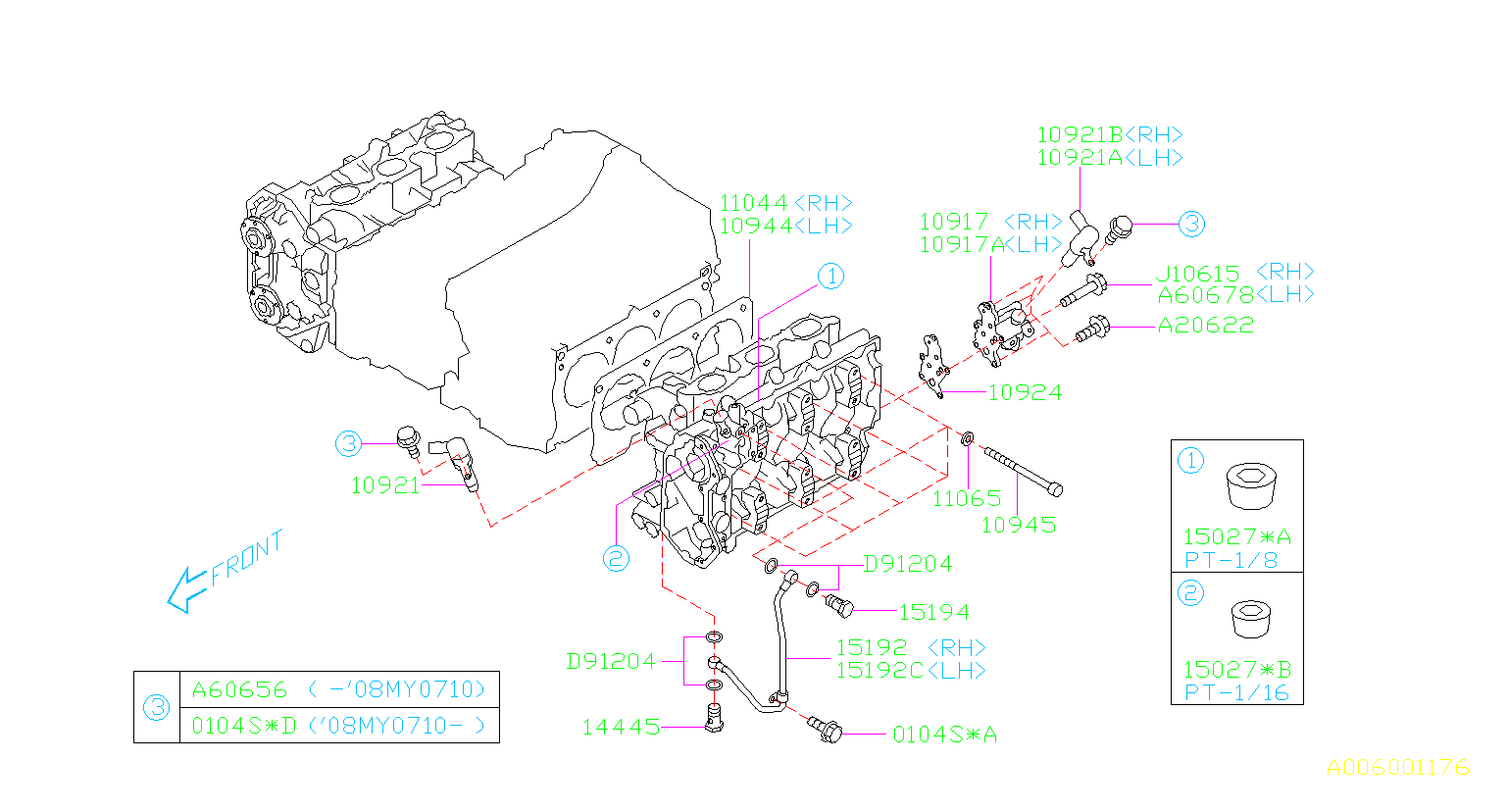 Subaru Legacy Engine Variable Valve Timing (VVT) Solenoid 10921AA050