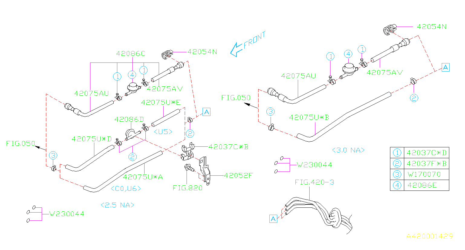 2008 Subaru Outback Base Damper Fuel Delivery C0U. PIPING, FRONT ...