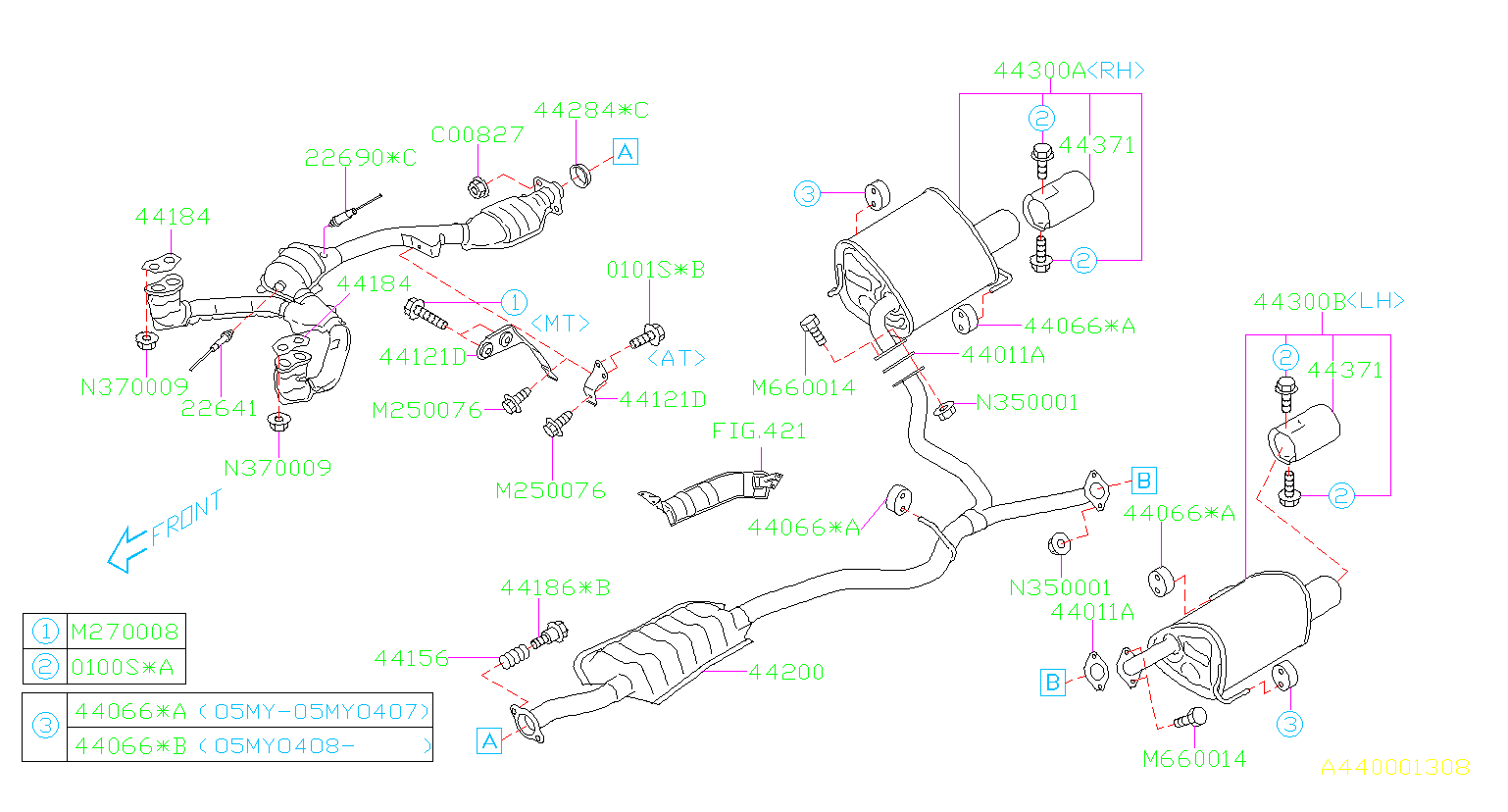 2005 Subaru Outback 2.5L 4AT Base Exhaust Pipe Connector Gasket ...