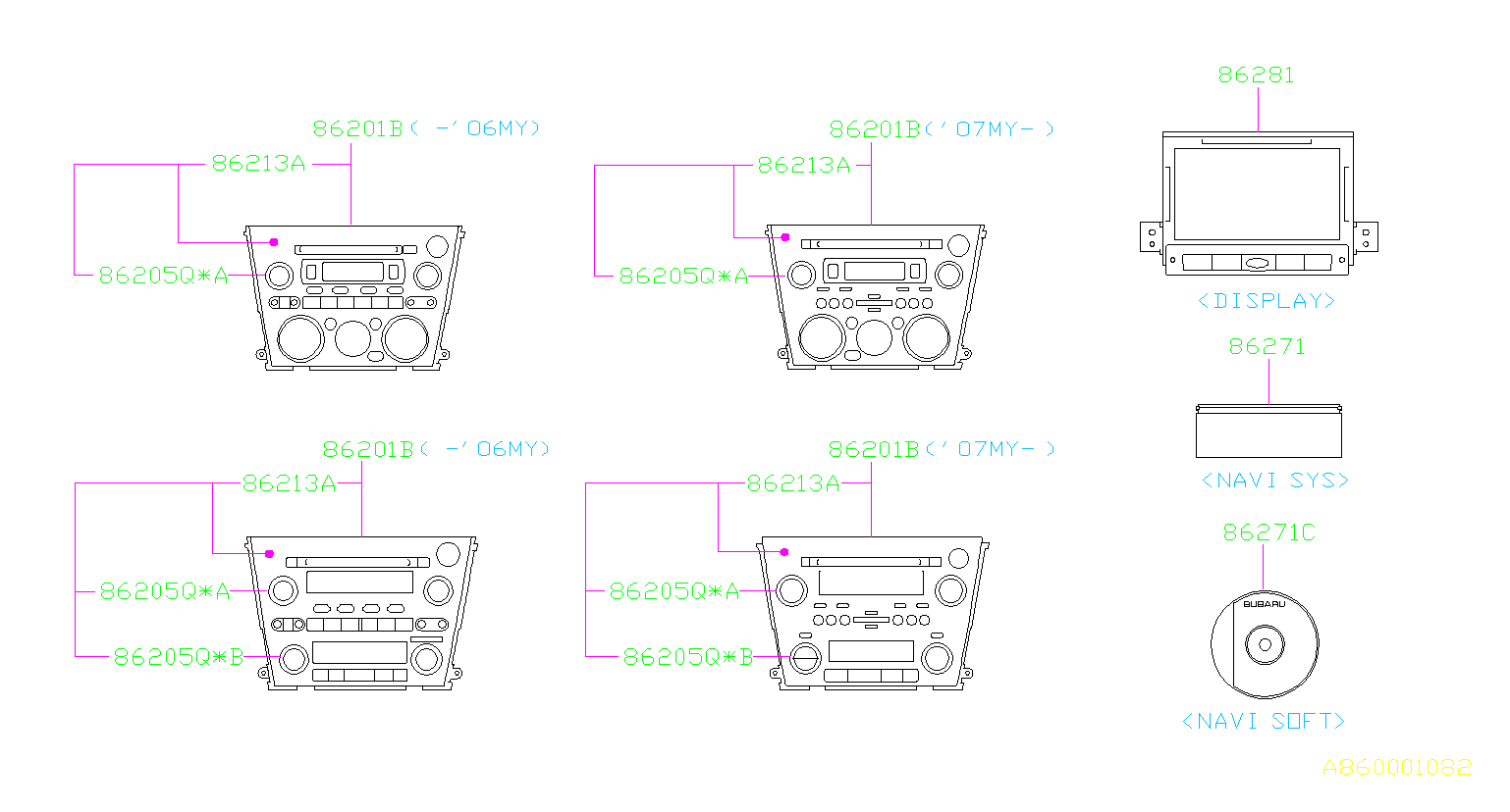 Subaru Outback Gps navigation system - 86281AG12A | Subaru Part ...