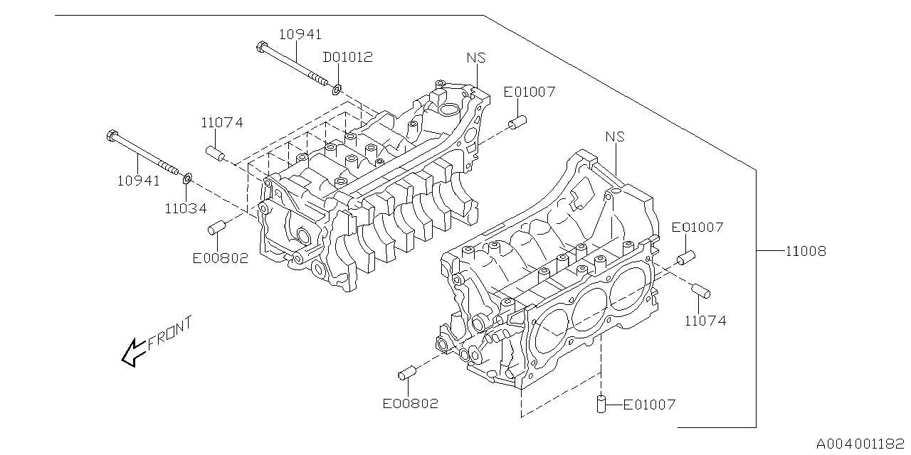 Diagram CYLINDER BLOCK for your 2012 Subaru Impreza 2.0L 5MT Premium Plus Wagon 