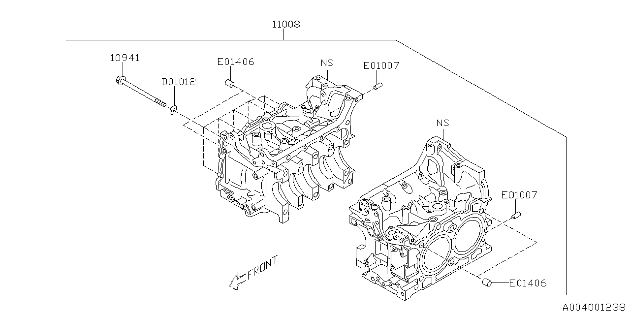 Diagram CYLINDER BLOCK for your 2012 Subaru Impreza 2.0L 5MT Premium Plus Wagon 