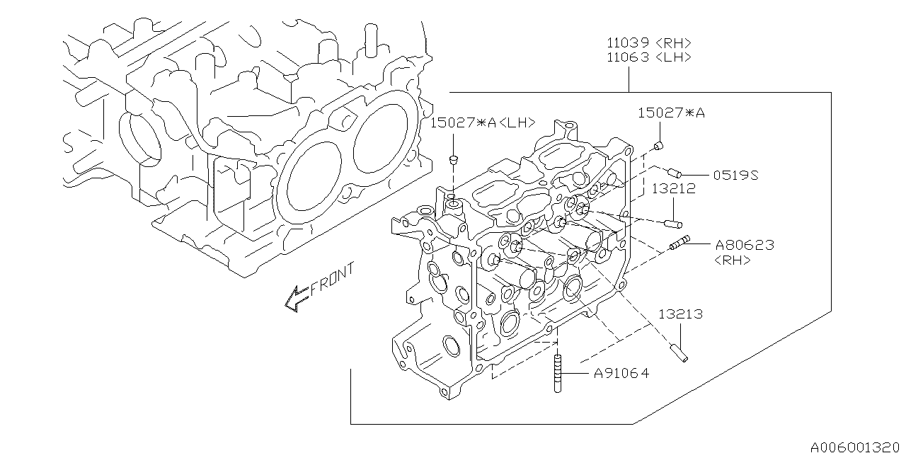 Diagram CYLINDER HEAD for your Subaru