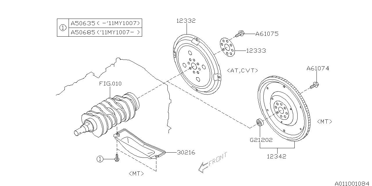 Diagram FLYWHEEL for your 2014 Subaru Legacy   