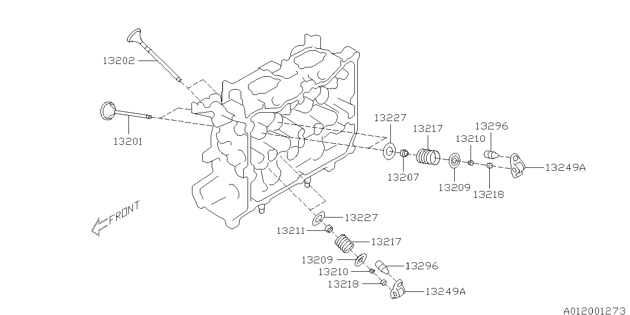 Diagram VALVE MECHANISM for your 2013 Subaru