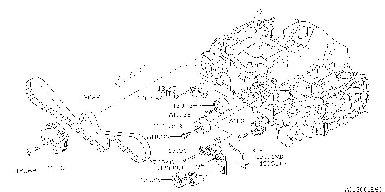 Diagram CAMSHAFT & TIMING BELT for your 2013 Subaru Impreza  Wagon 