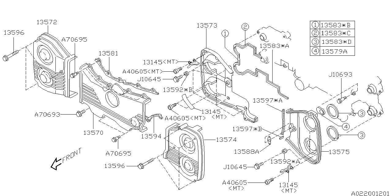 Diagram TIMING BELT COVER for your 2012 Subaru Impreza   