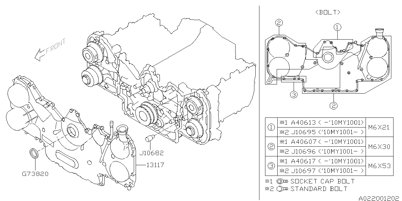 Diagram TIMING BELT COVER for your 2020 Subaru Crosstrek  Premium 