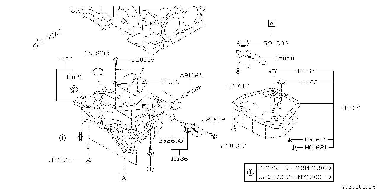 Diagram OIL PAN for your Subaru Outback  