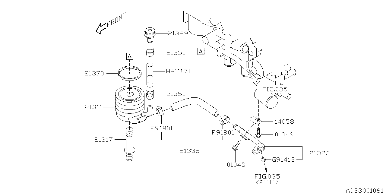 Diagram OIL COOLER (ENGINE) for your 2022 Subaru Forester   