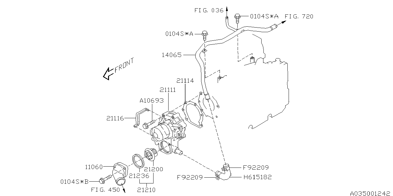 Diagram WATER PUMP for your 2018 Subaru Crosstrek 2.0L CVT Base 