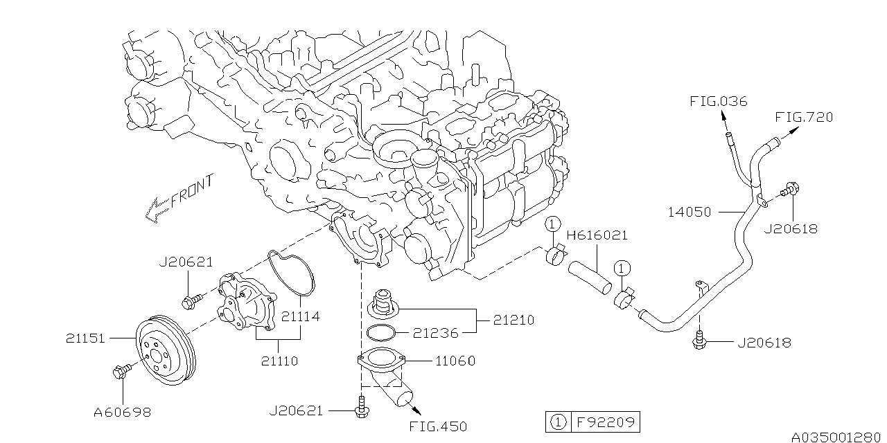 Diagram WATER PUMP for your 2018 Subaru WRX   