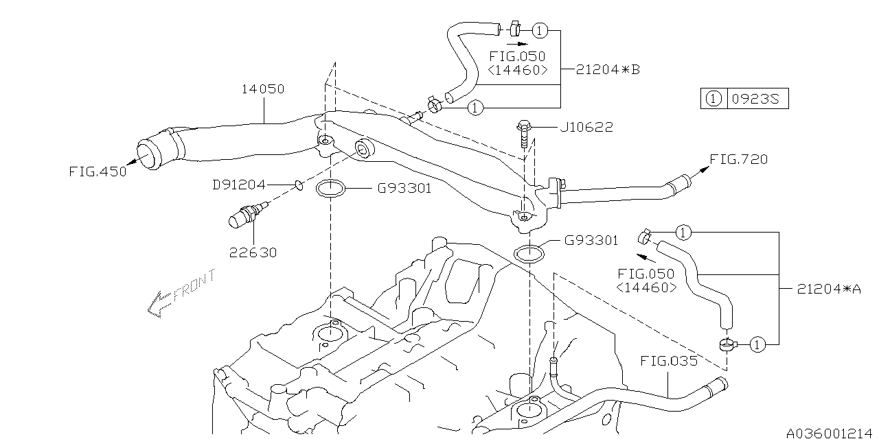 Diagram WATER PIPE (1) for your 2025 Subaru Legacy   