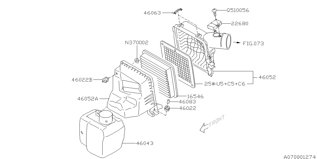 Diagram AIR CLEANER & ELEMENT for your Volkswagen