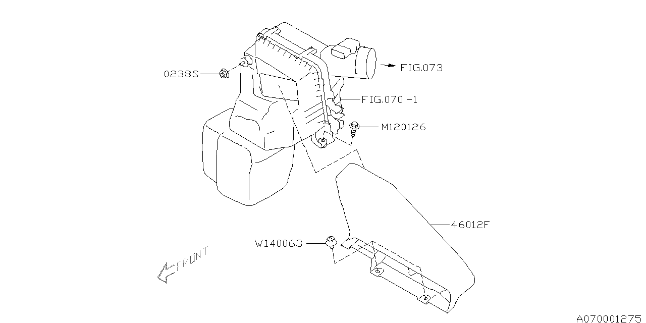 Diagram AIR CLEANER & ELEMENT for your 2020 Subaru Impreza   