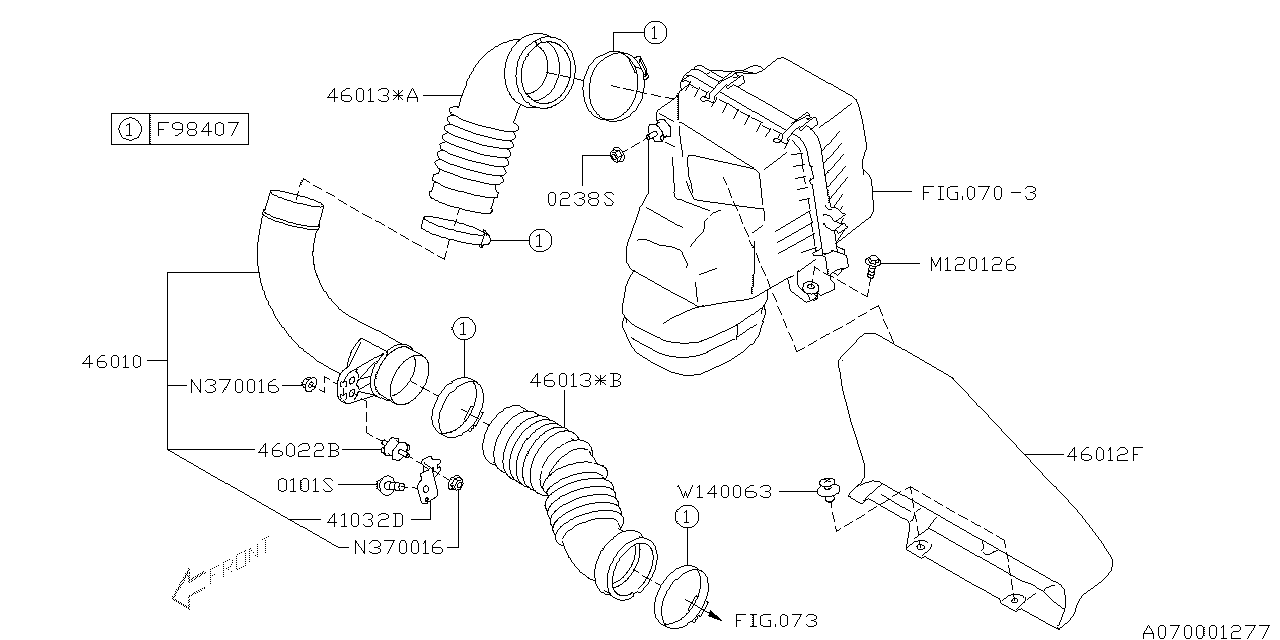 Diagram AIR CLEANER & ELEMENT for your 2023 Subaru WRX  PREMIUM w/EyeSight 