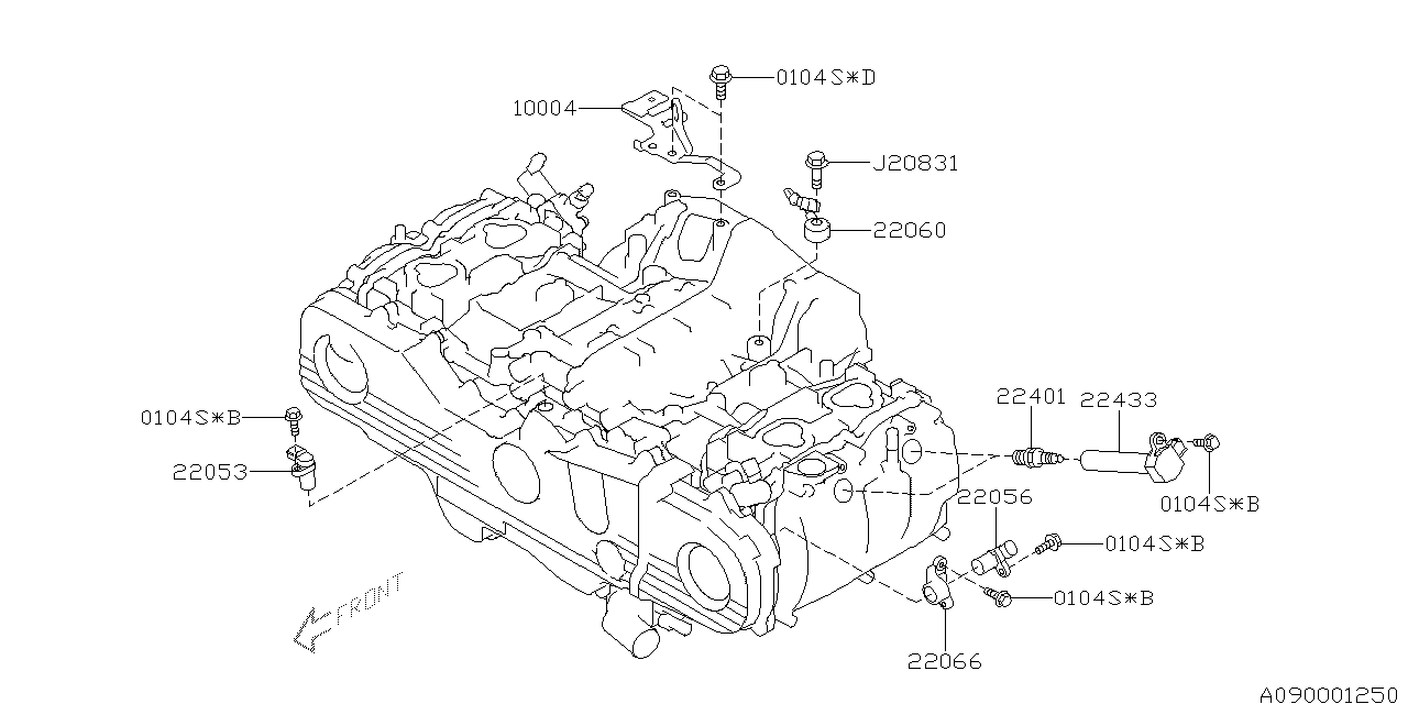 Diagram SPARK PLUG & HIGH TENSION CORD for your Subaru