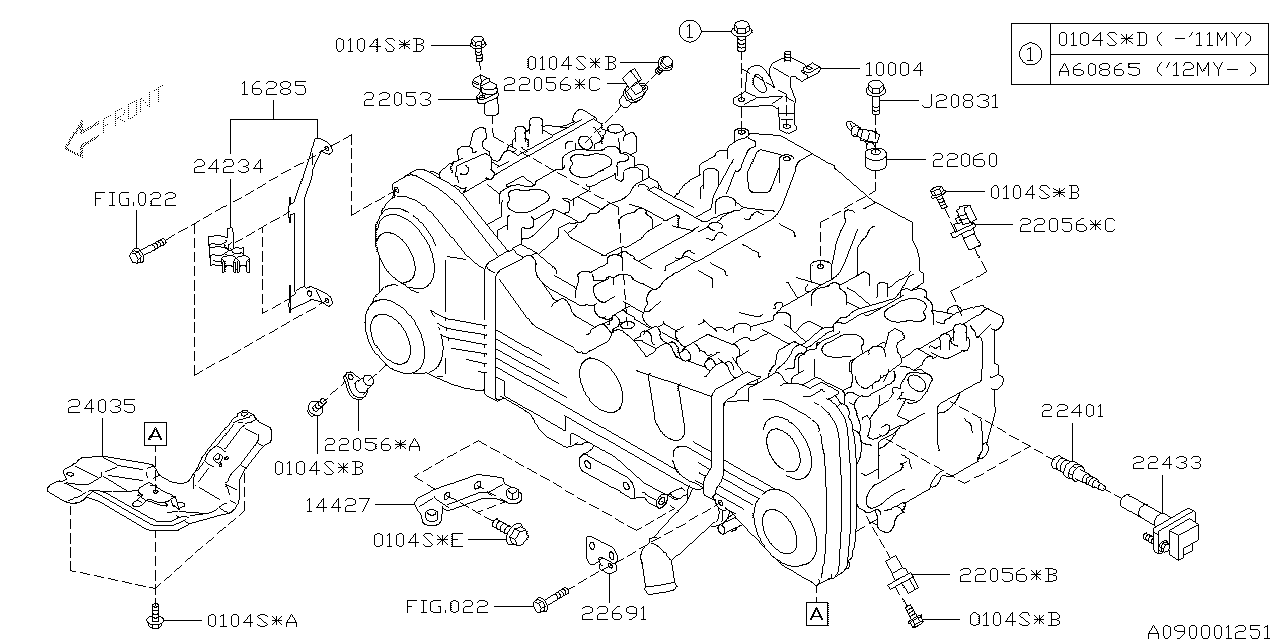 Diagram SPARK PLUG & HIGH TENSION CORD for your 2016 Subaru STI   