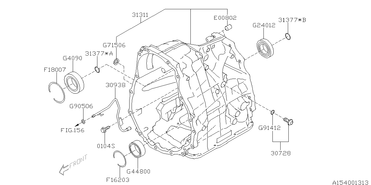 Diagram AT, TRANSMISSION CASE for your 2006 Subaru Impreza   