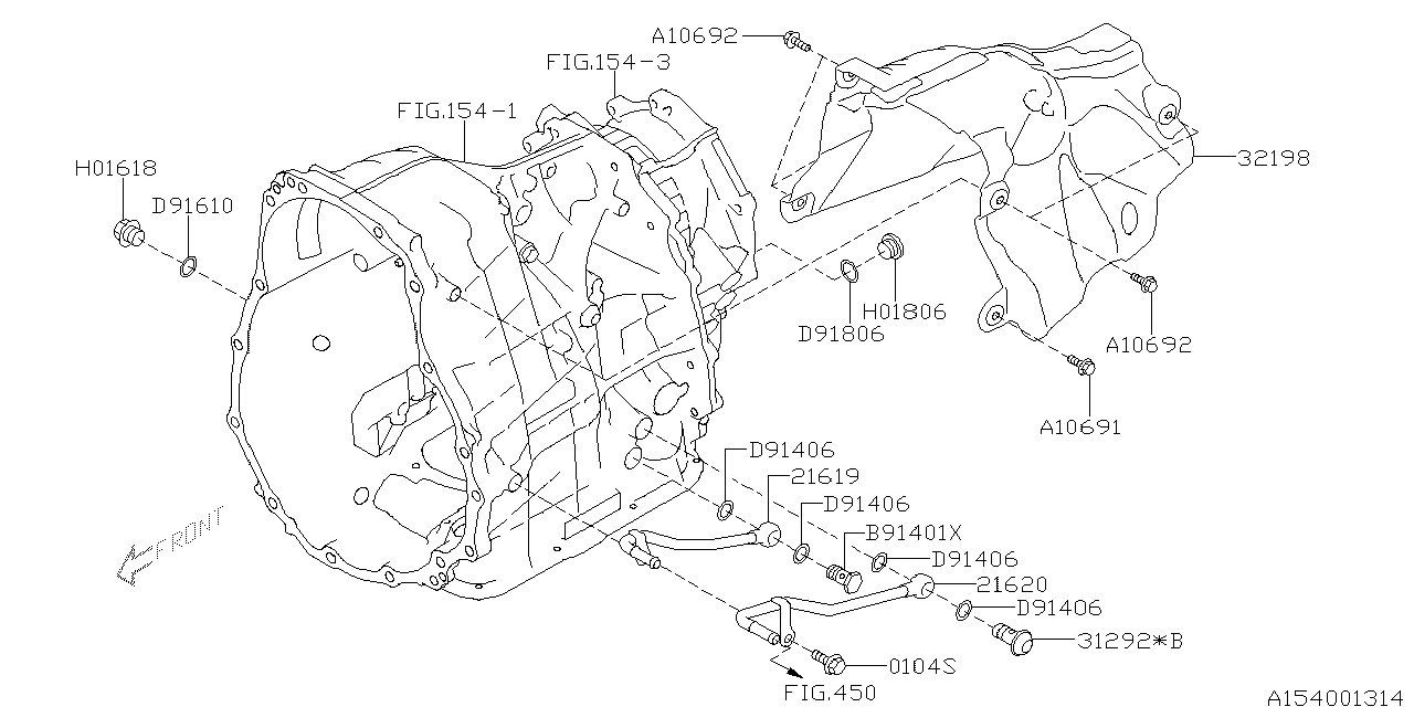 Diagram AT, TRANSMISSION CASE for your 2007 Subaru Impreza   