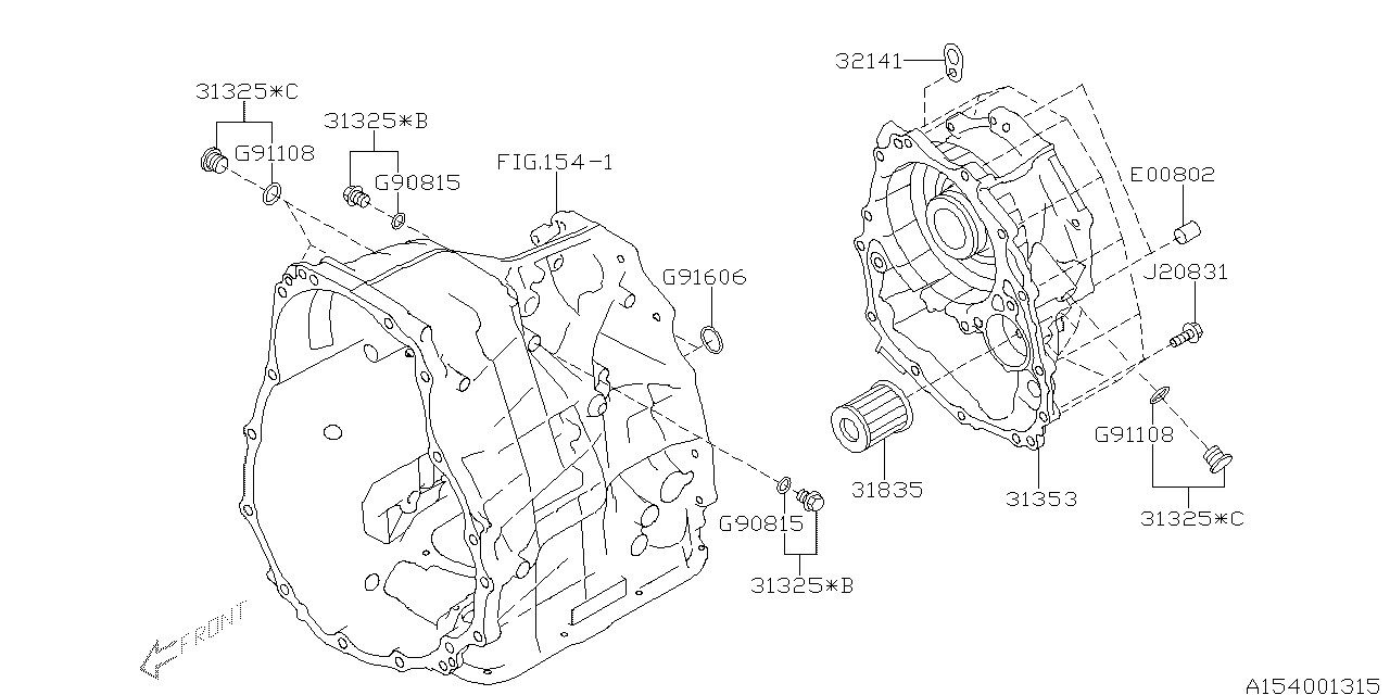 AT, TRANSMISSION CASE Diagram