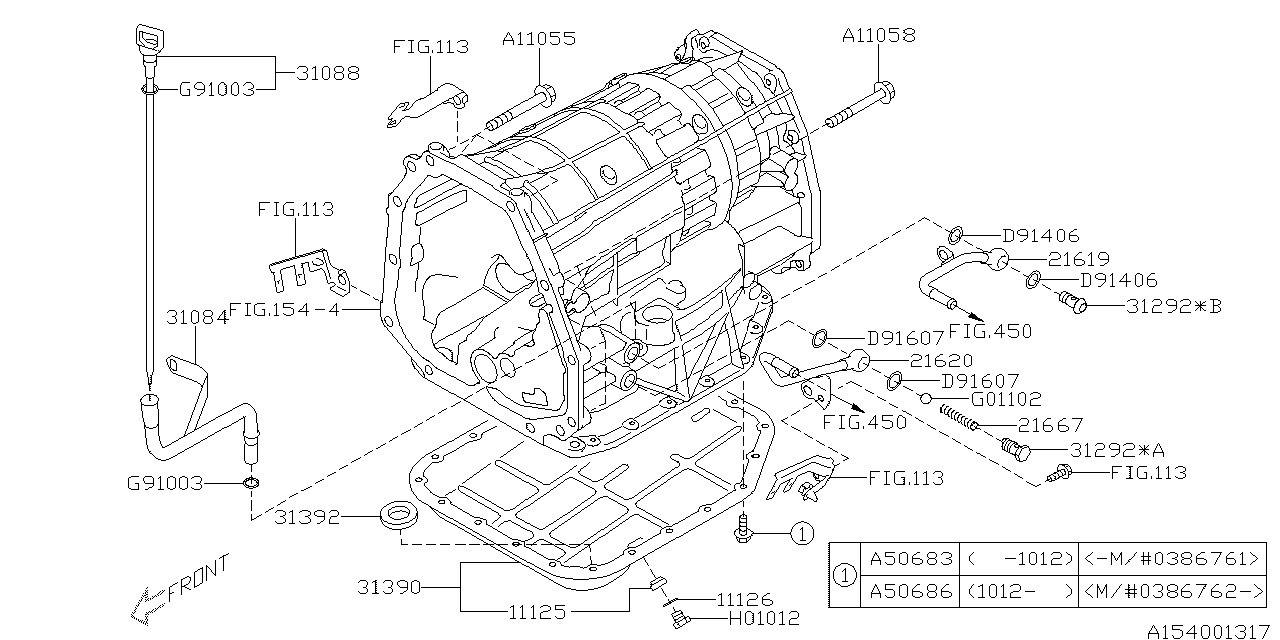 Diagram AT, TRANSMISSION CASE for your 2004 Subaru WRX  WAGON 