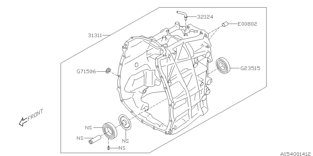 Diagram AT, TRANSMISSION CASE for your Subaru Legacy  Limited Sedan