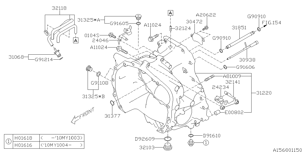 Diagram AT, TORQUE CONVERTER & CONVERTER CASE for your 2002 Subaru WRX  SEDAN 