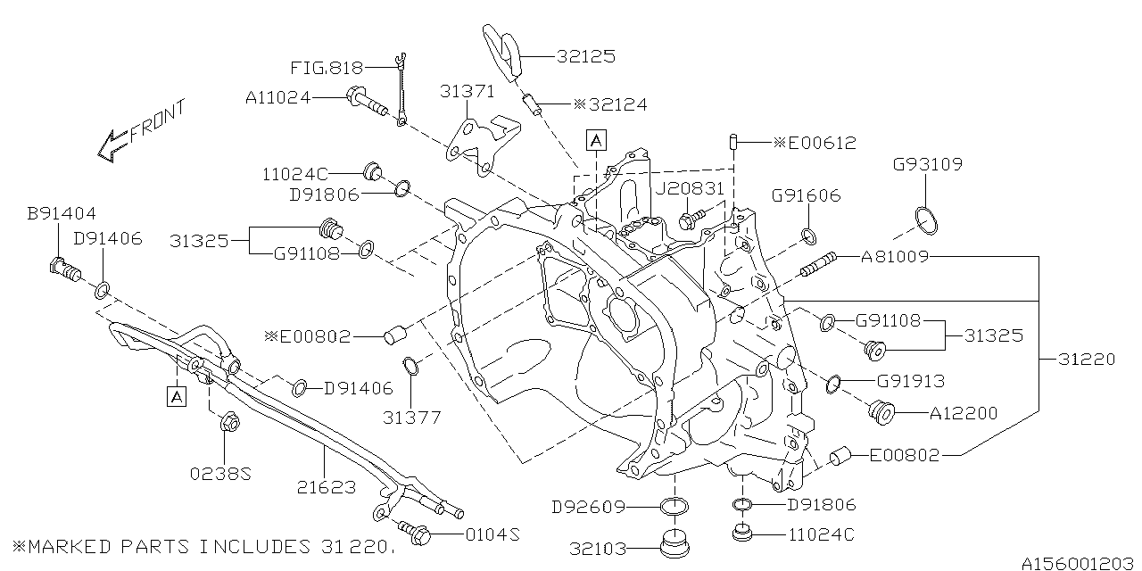 Diagram AT, TORQUE CONVERTER & CONVERTER CASE for your 2014 Subaru WRX  SEDAN 