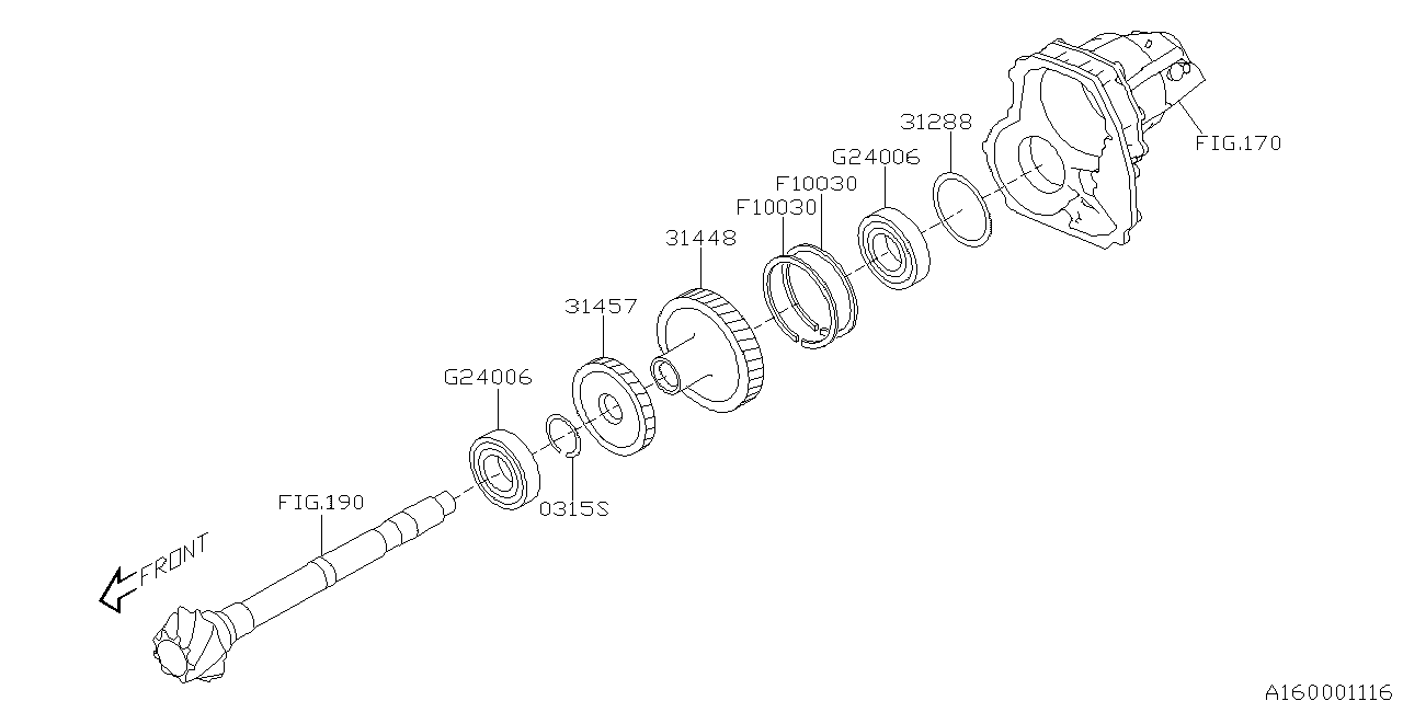 Diagram AT, REDUCTION GEAR for your Subaru Outback  