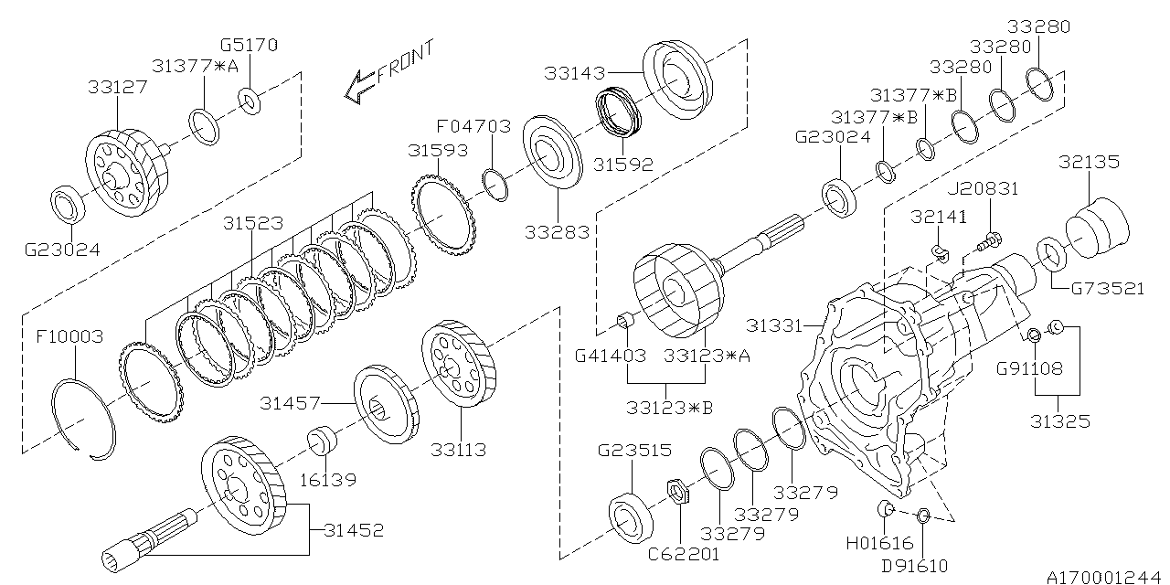 Diagram AT, TRANSFER & EXTENSION for your 2013 Subaru Legacy  Limited Sedan 