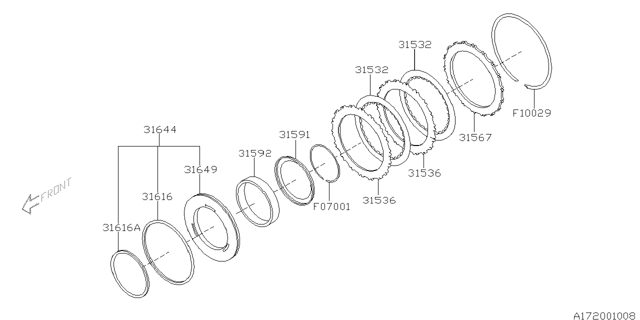 Diagram 5AT,FRONT BRAKE for your 2008 Subaru WRX  SEDAN 