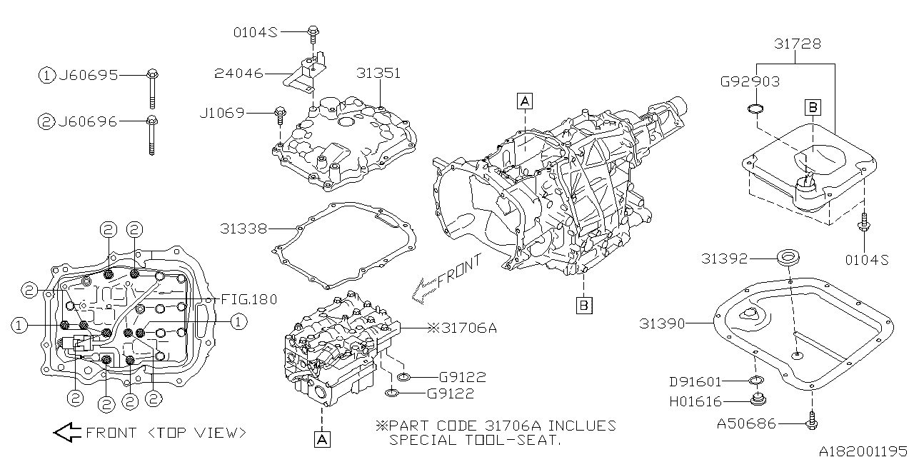 Diagram AT, CONTROL VALVE for your 2022 Subaru STI   