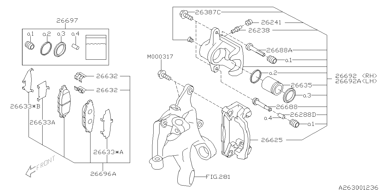 Diagram REAR BRAKE for your 2013 Subaru Outback   