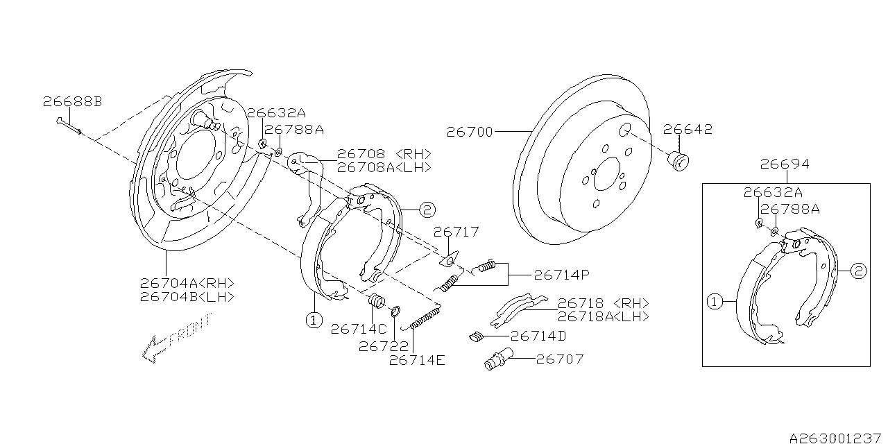 Diagram REAR BRAKE for your 2009 Subaru Tribeca   