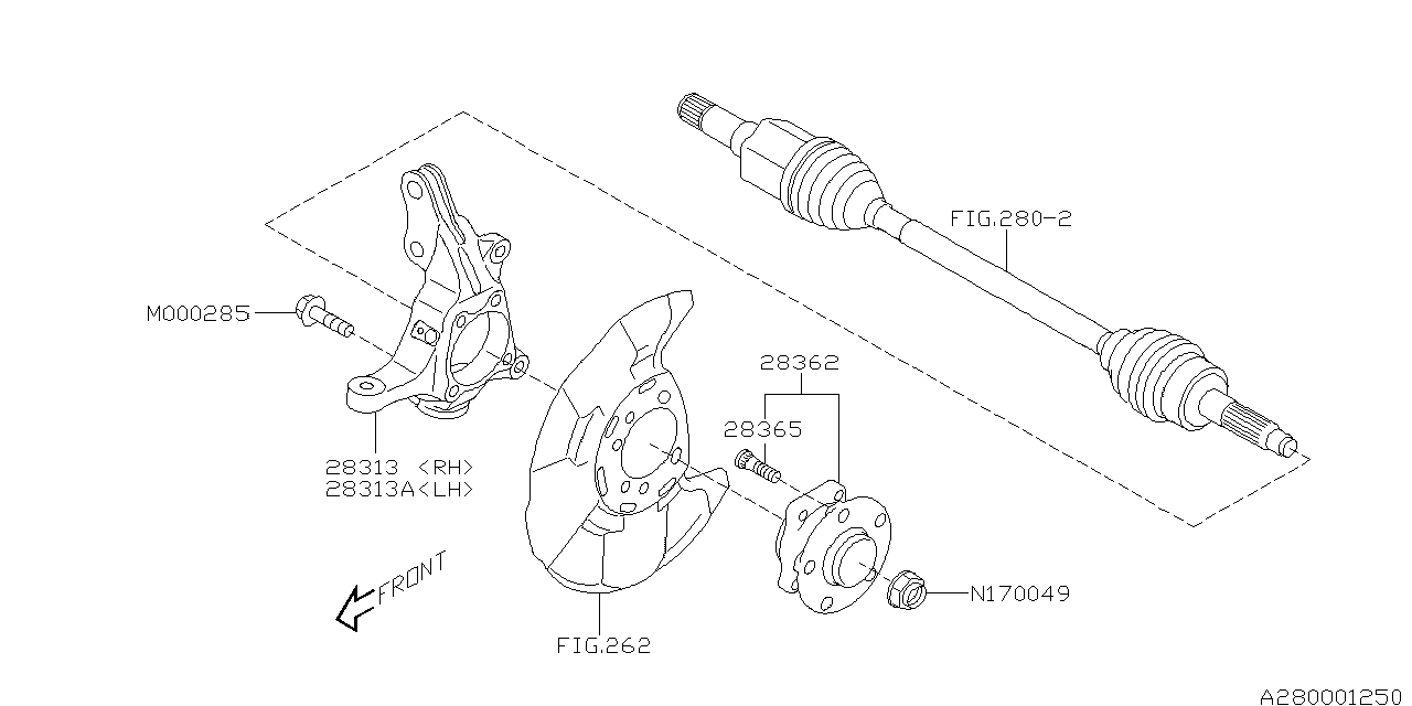 Diagram FRONT AXLE for your 2011 Subaru Legacy  Premium Sedan 