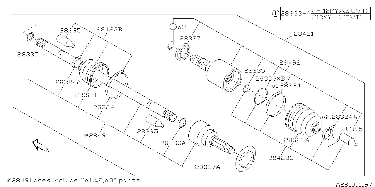 Diagram REAR AXLE for your 2011 Subaru STI   