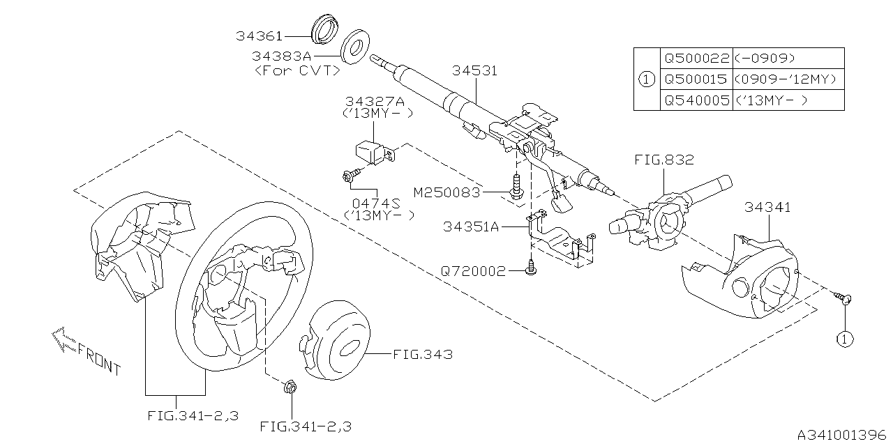 Diagram STEERING COLUMN for your 2019 Subaru Forester   