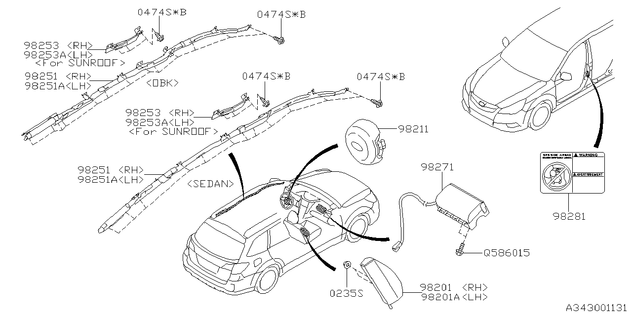 Diagram AIR BAG for your Subaru Legacy  