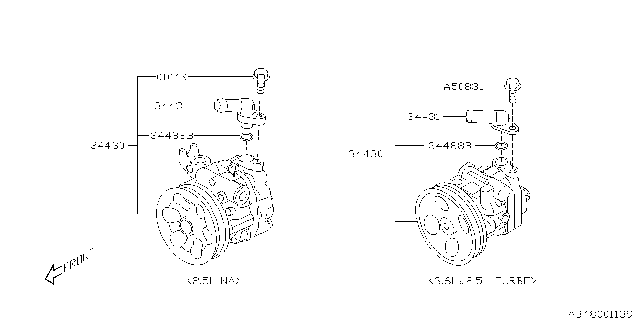 Diagram OIL PUMP for your 2011 Subaru Legacy  GT Limited Sedan 