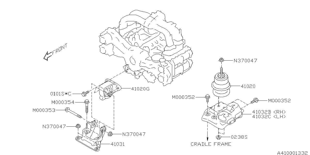 Diagram ENGINE MOUNTING for your Subaru Outback  